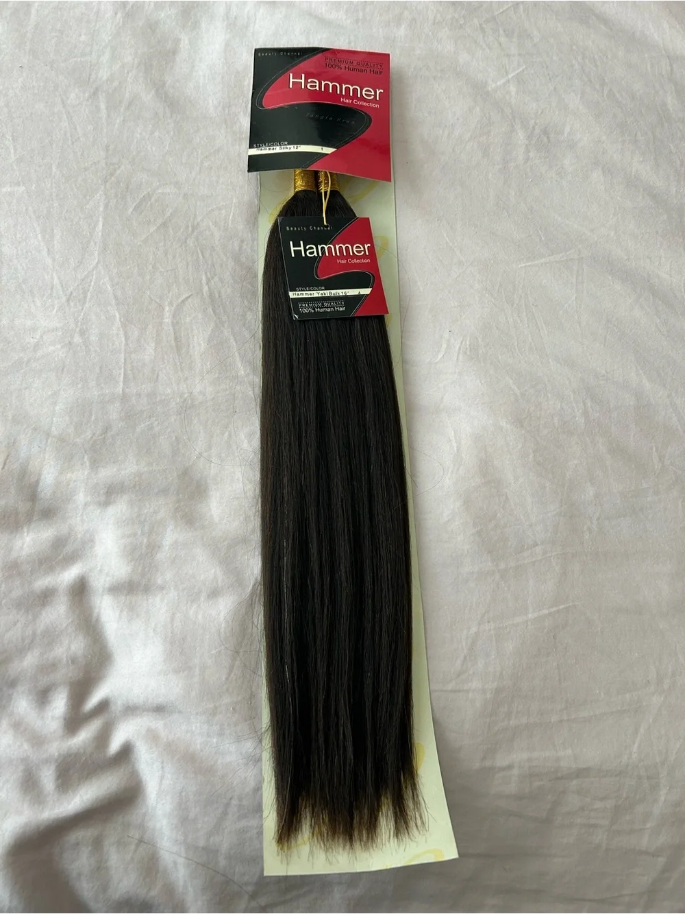 Hammer Hair Collection 12” Bulk Hair 100% Human Hair Color 1 Brown